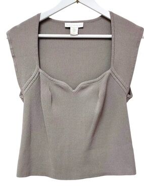✨House of Harlow 1960 Gray Ribbed Sleeveless Trendy Top- Business Casual✨